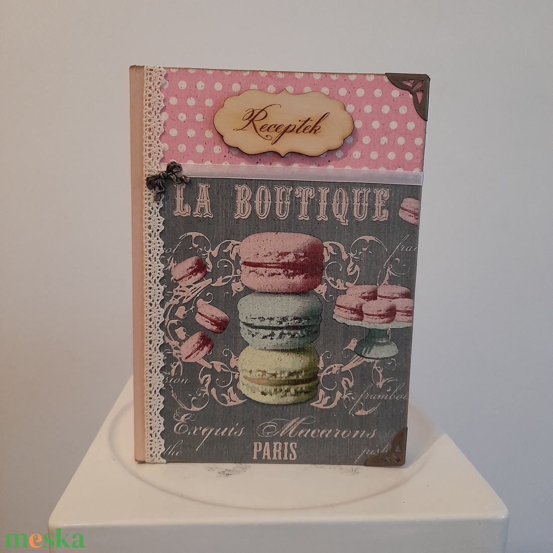 Receptfüzet macaronos mintával a vintage jegyében - otthon & életmód - konyhafelszerelés, tálalás - sütés, főzés - receptfüzet - Meska.hu Receptfüzet macaronos mintával a vintage jegyében - otthon & életmód - konyhafelszerelés, tálalás - sütés, főzés - receptfüzet - Meska.hu