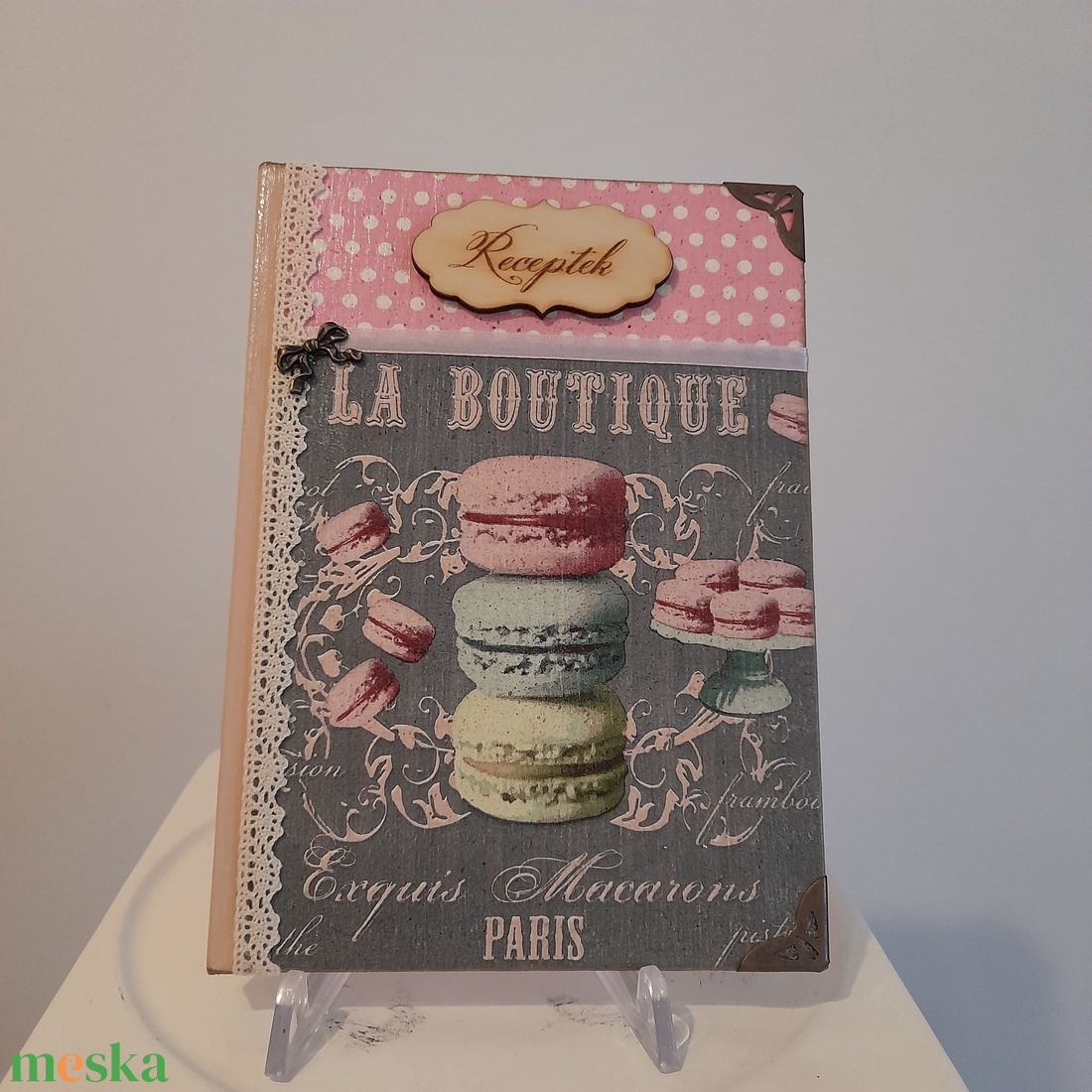 Receptfüzet macaronos mintával a vintage jegyében - otthon & életmód - konyhafelszerelés, tálalás - sütés, főzés - receptfüzet - Meska.hu Receptfüzet macaronos mintával a vintage jegyében - otthon & életmód - konyhafelszerelés, tálalás - sütés, főzés - receptfüzet - Meska.hu