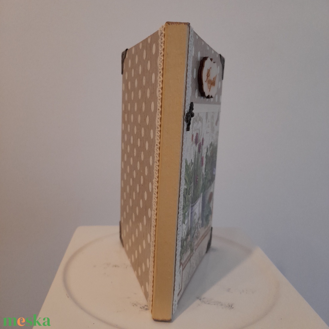 Receptfüzet  fűszernövényes  mintával a vintage jegyében - otthon & életmód - konyhafelszerelés, tálalás - sütés, főzés - receptfüzet - Meska.hu