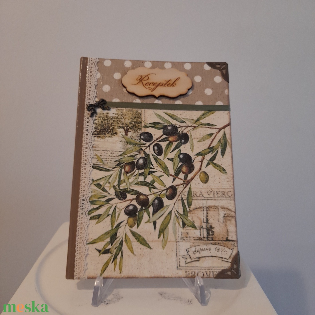 Receptfüzet olivás mintával a vintage jegyében - otthon & életmód - konyhafelszerelés, tálalás - sütés, főzés - receptfüzet - Meska.hu Receptfüzet olivás mintával a vintage jegyében - otthon & életmód - konyhafelszerelés, tálalás - sütés, főzés - receptfüzet - Meska.hu