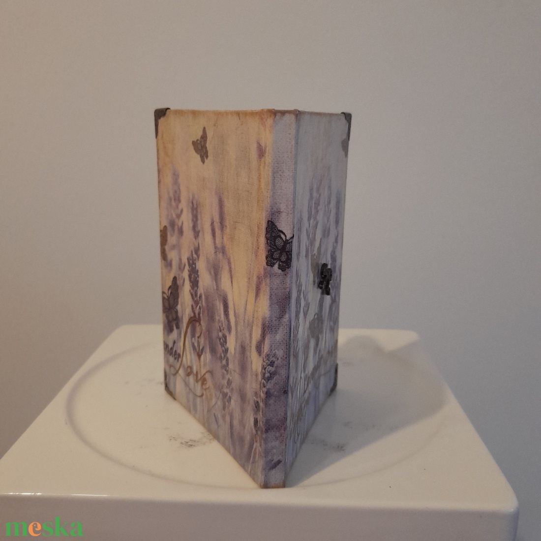 Notesz, jegyzetfüzet levendula mintával a vintage jegyében - otthon & életmód - konyhafelszerelés, tálalás - sütés, főzés - receptfüzet - Meska.hu