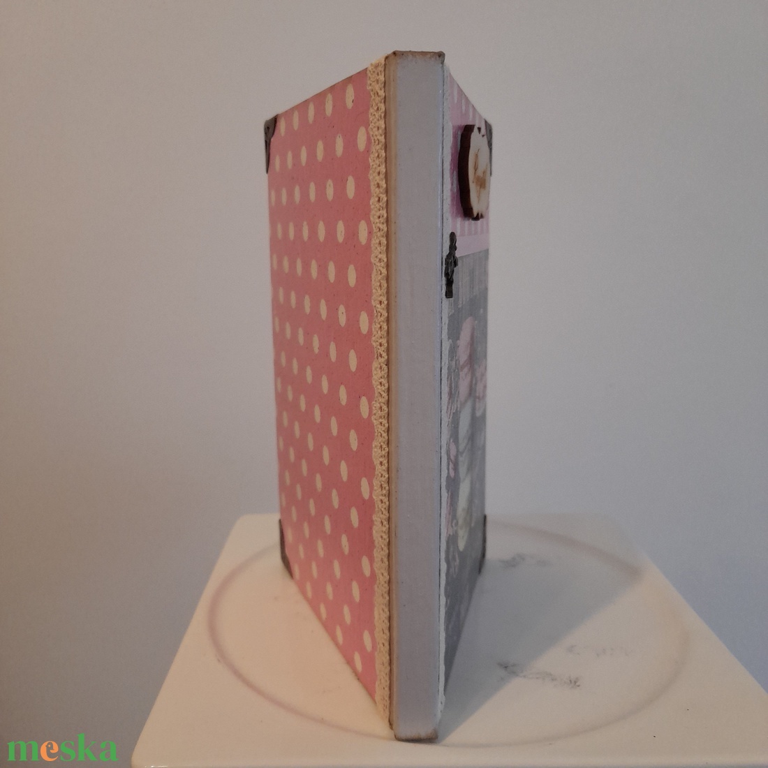 Receptfüzet macaron mintával a vintage jegyében - otthon & életmód - konyhafelszerelés, tálalás - sütés, főzés - receptfüzet - Meska.hu