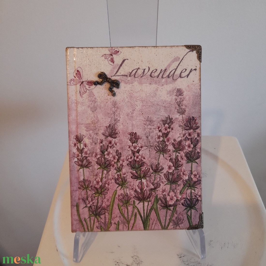 Notesz, jegyzetfüzet levendula mintával a vintage jegyében - otthon & életmód - konyhafelszerelés, tálalás - sütés, főzés - receptfüzet - Meska.hu