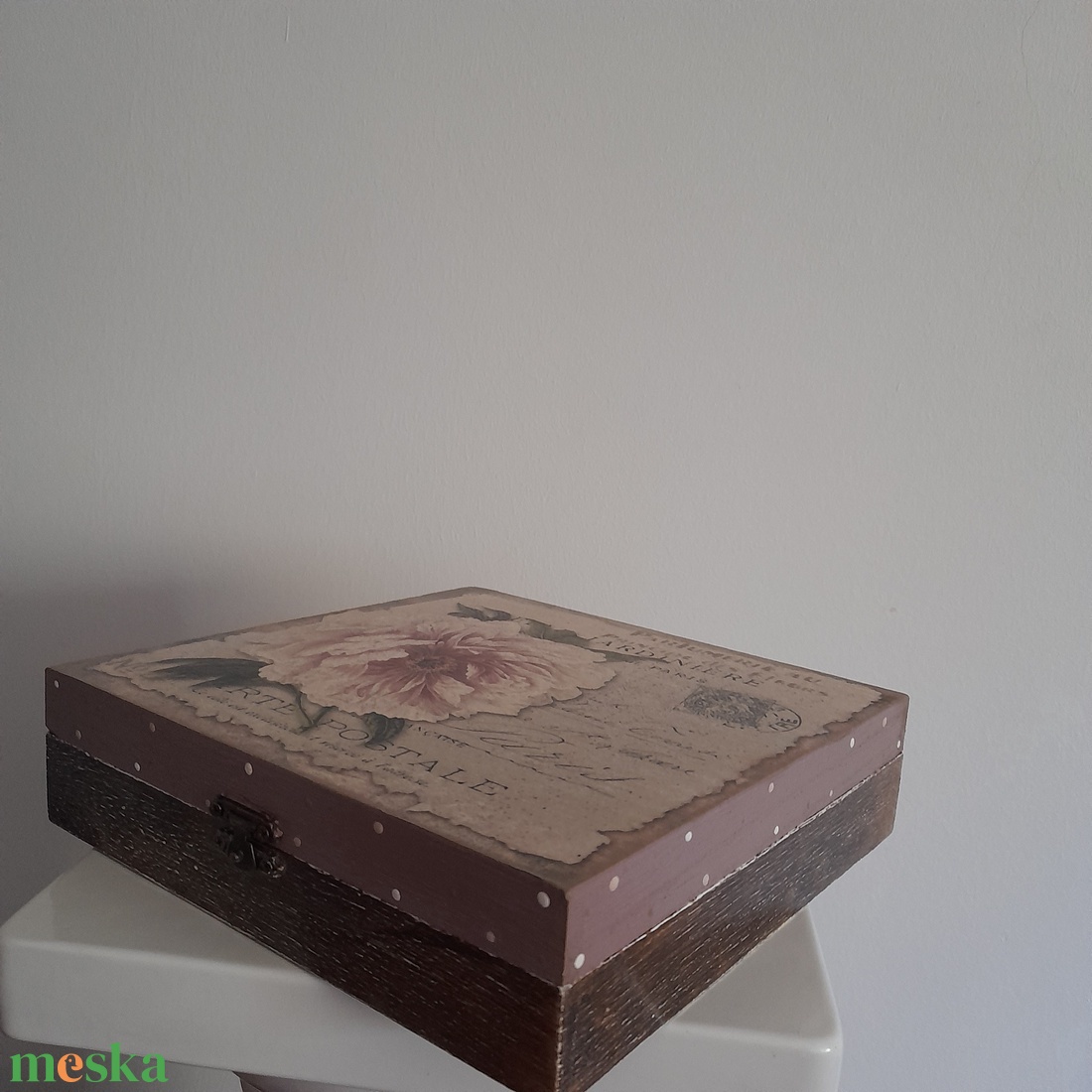  Vintage  stílusú nagy méretű  tároló doboz/ varrós doboz - ékszer - ékszertartó - ékszerdoboz - Meska.hu