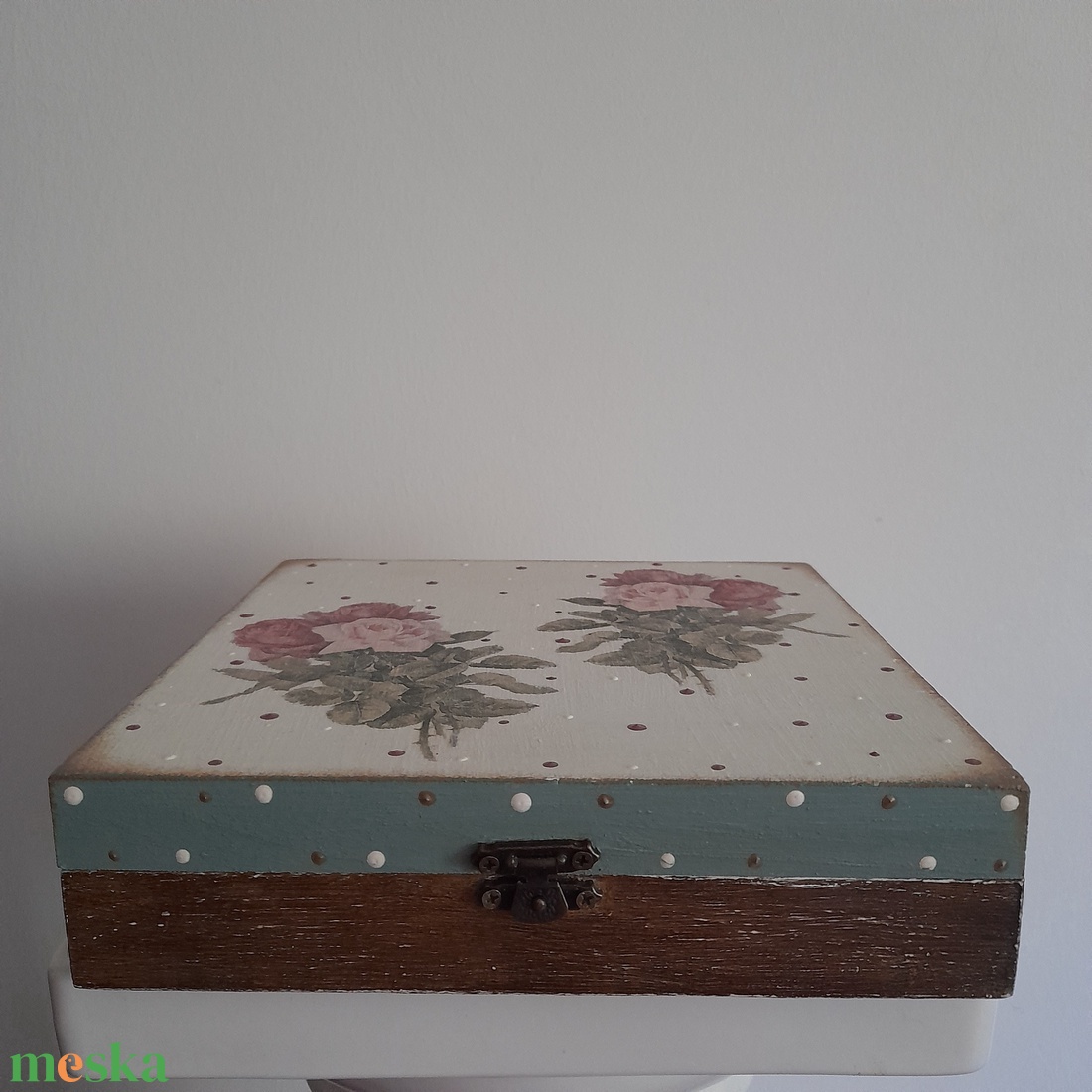  Vintage  stílusú nagy méretű  tároló doboz/ varrós doboz - ékszer - ékszertartó - ékszerdoboz - Meska.hu