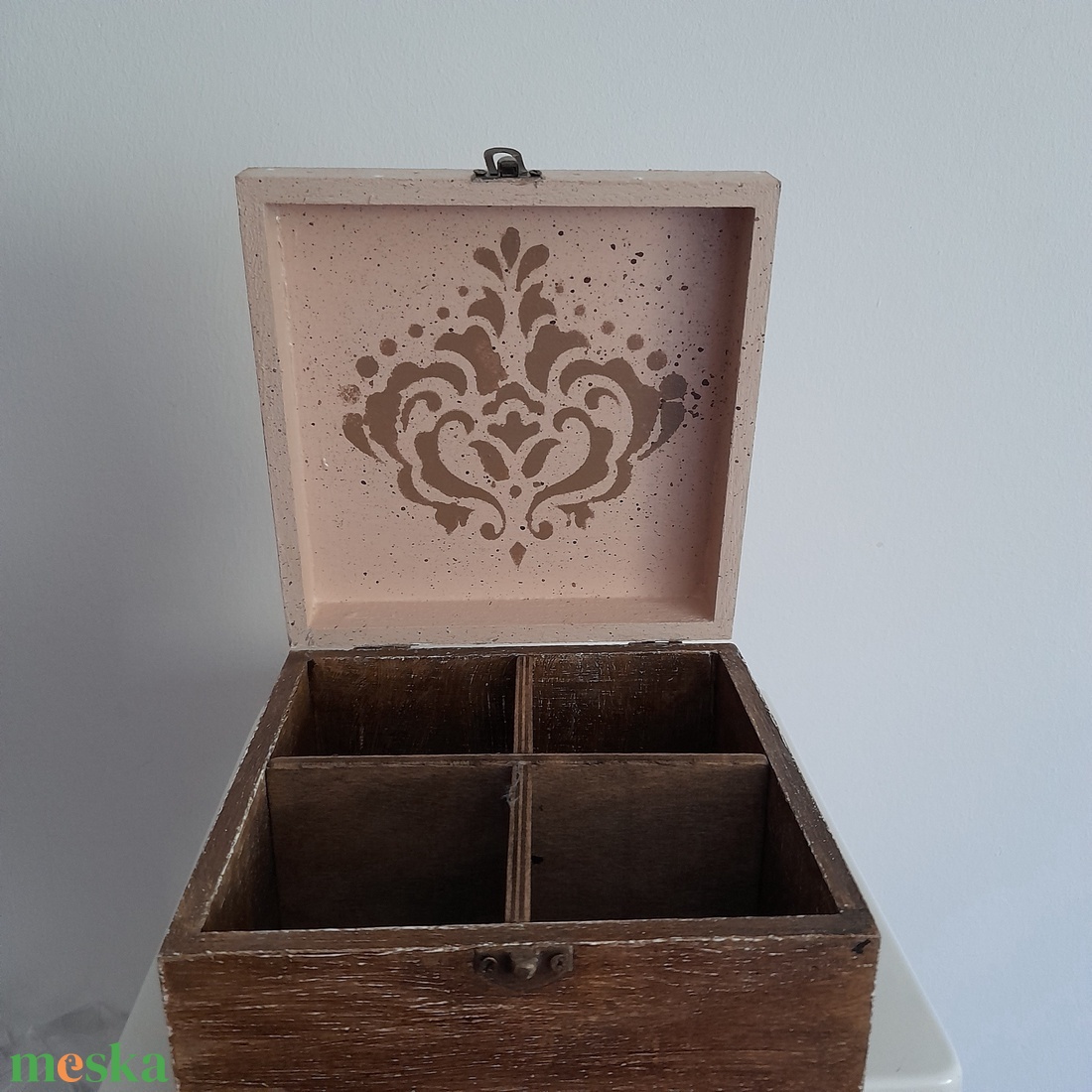  Vintage süti mintás teafiltertartó doboz/varrós doboz - otthon & életmód - konyhafelszerelés, tálalás - konyhai tárolás - tea & kávé tárolás - Meska.hu