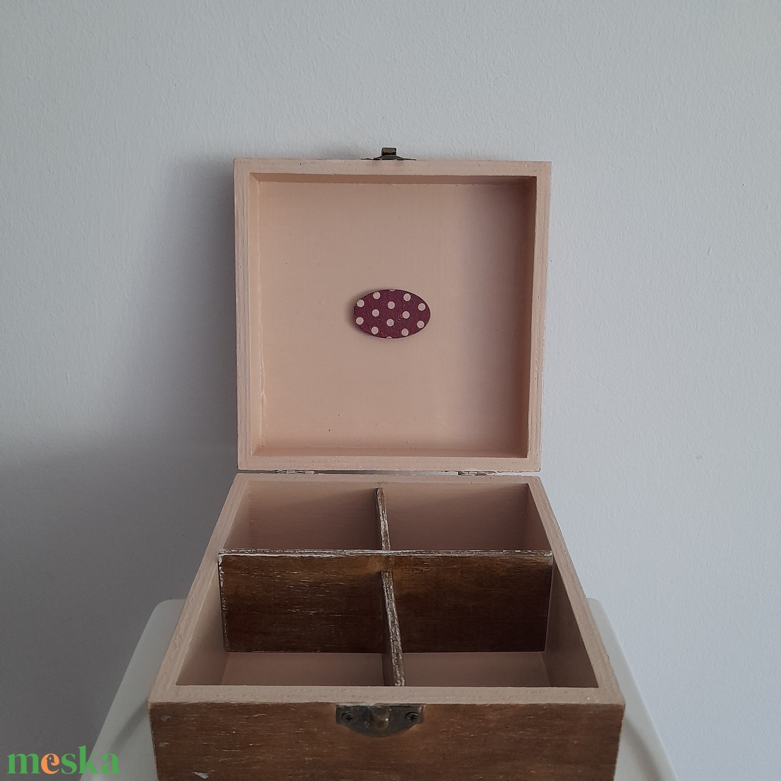  Vintage csokros levendulás teafiltertartó doboz/varrós doboz - otthon & életmód - konyhafelszerelés, tálalás - konyhai tárolás - tea & kávé tárolás - Meska.hu