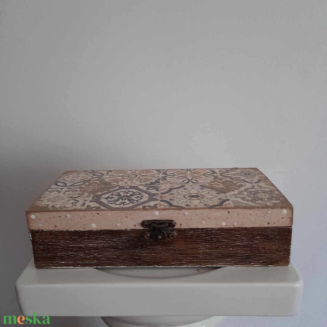  Vintage intarzia mintás recept tartó/ ékszertartó doboz/varrós doboz/fényképtartó doboz - ékszer - ékszertartó - ékszerdoboz - Meska.hu