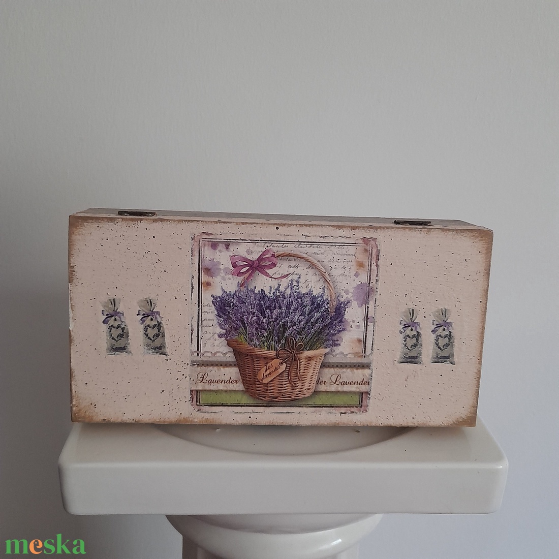  Vintage levendula mintás recept tartó/ ékszertartó doboz/varrós doboz/fényképtartó doboz - ékszer - ékszertartó - ékszerdoboz - Meska.hu