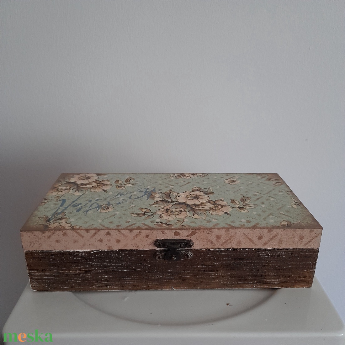  Vintage virág mintás recept tartó/ ékszertartó doboz/varrós doboz/fényképtartó doboz - ékszer - ékszertartó - ékszerdoboz - Meska.hu