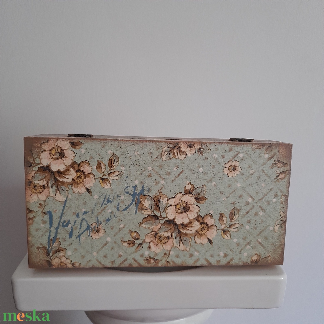  Vintage virág mintás recept tartó/ ékszertartó doboz/varrós doboz/fényképtartó doboz - ékszer - ékszertartó - ékszerdoboz - Meska.hu