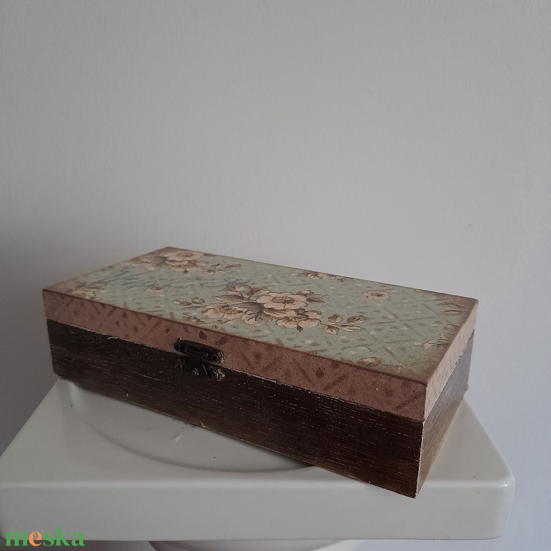  Vintage virág mintás recept tartó/ ékszertartó doboz/varrós doboz/fényképtartó doboz - ékszer - ékszertartó - ékszerdoboz - Meska.hu