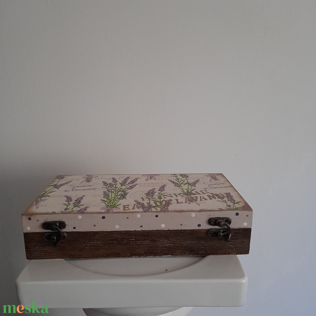  Vintage levendula mintás ékszertartó doboz/ varrós doboz - otthon & életmód - konyhafelszerelés, tálalás - konyhai tárolás - tea & kávé tárolás - Meska.hu