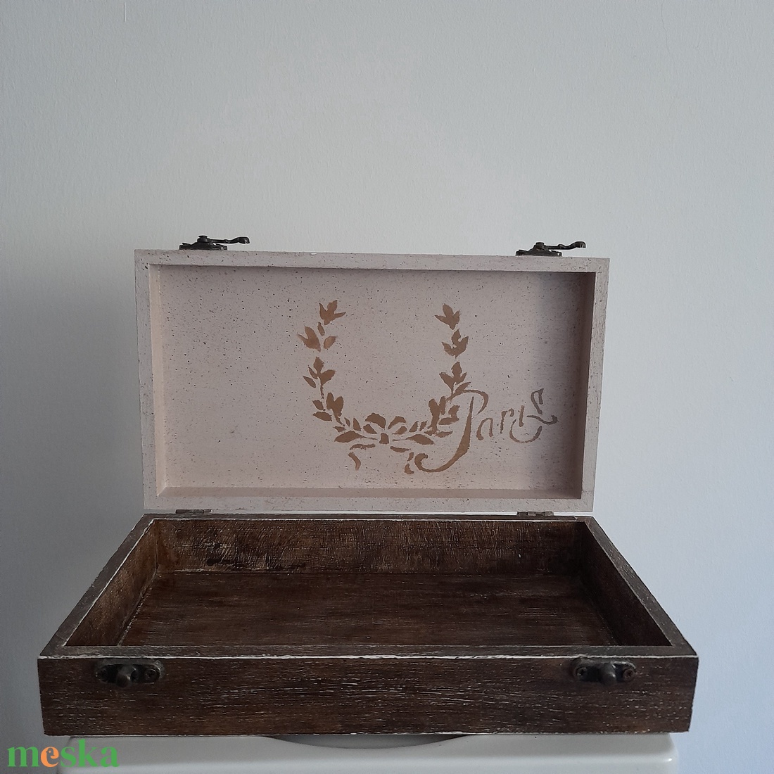  Vintage levendula mintás ékszertartó doboz/ varrós doboz - otthon & életmód - konyhafelszerelés, tálalás - konyhai tárolás - tea & kávé tárolás - Meska.hu