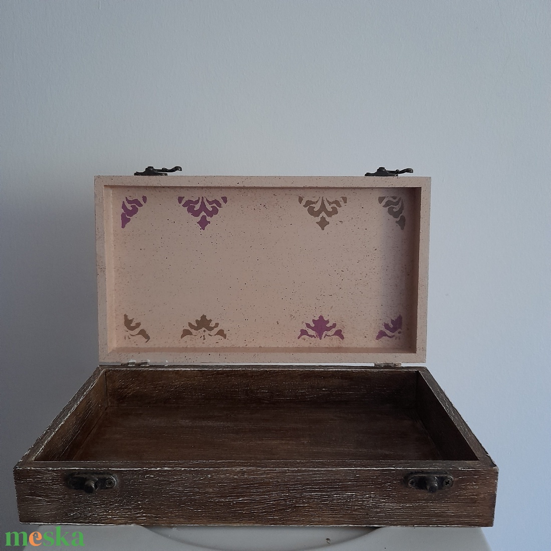  Vintage virág mintás ékszertartó doboz/ varrós doboz - otthon & életmód - konyhafelszerelés, tálalás - konyhai tárolás - tea & kávé tárolás - Meska.hu