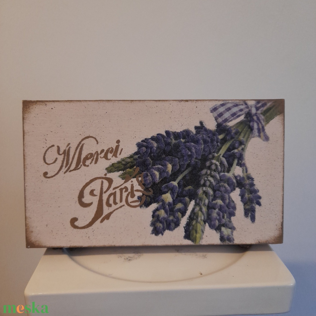  Vintage levendula mintás ékszertartó doboz/ varrós doboz - otthon & életmód - konyhafelszerelés, tálalás - konyhai tárolás - tea & kávé tárolás - Meska.hu