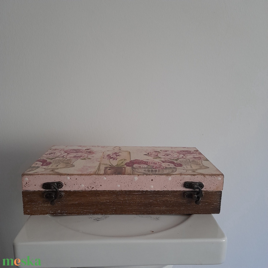  Vintage virág csendélet mintás ékszertartó doboz/ varrós doboz - otthon & életmód - konyhafelszerelés, tálalás - konyhai tárolás - tea & kávé tárolás - Meska.hu