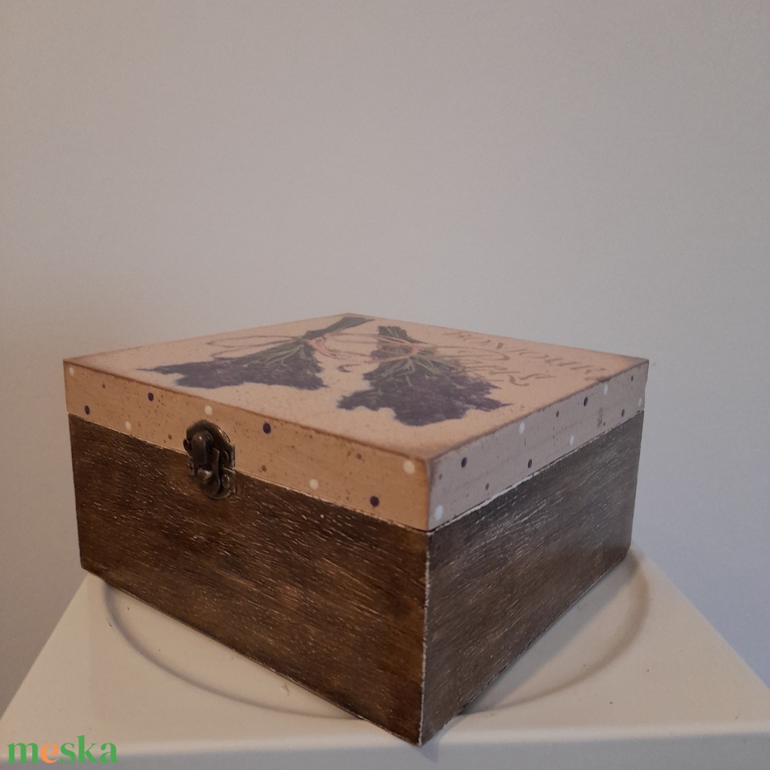  Vintage levendula mintás teafiltertartó doboz/varrós doboz - otthon & életmód - konyhafelszerelés, tálalás - konyhai tárolás - tea & kávé tárolás - Meska.hu