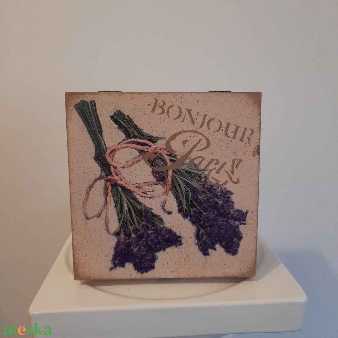  Vintage levendula mintás teafiltertartó doboz/varrós doboz - otthon & életmód - konyhafelszerelés, tálalás - konyhai tárolás - tea & kávé tárolás - Meska.hu