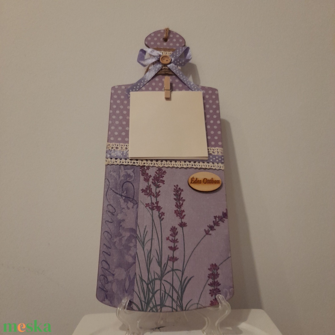 Levendulás üzenőtábla Édes otthon  felírattal - otthon & életmód - dekoráció - ajtó- és ablak dekoráció - ajtótábla - Meska.hu