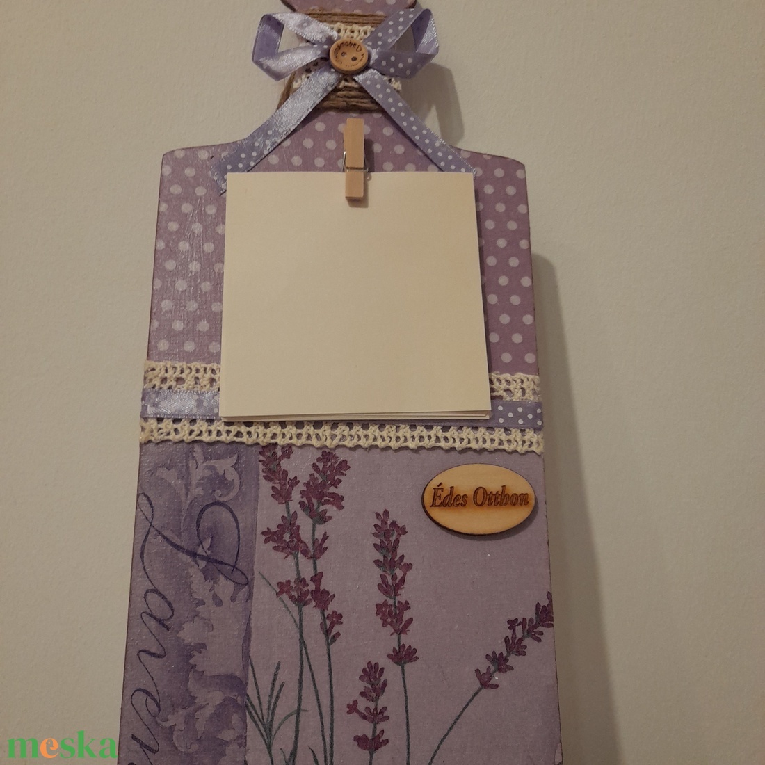 Levendulás üzenőtábla Édes otthon  felírattal - otthon & életmód - dekoráció - ajtó- és ablak dekoráció - ajtótábla - Meska.hu