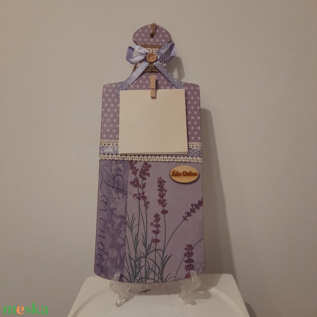 Levendulás üzenőtábla Édes otthon  felírattal - otthon & életmód - dekoráció - ajtó- és ablak dekoráció - ajtótábla - Meska.hu