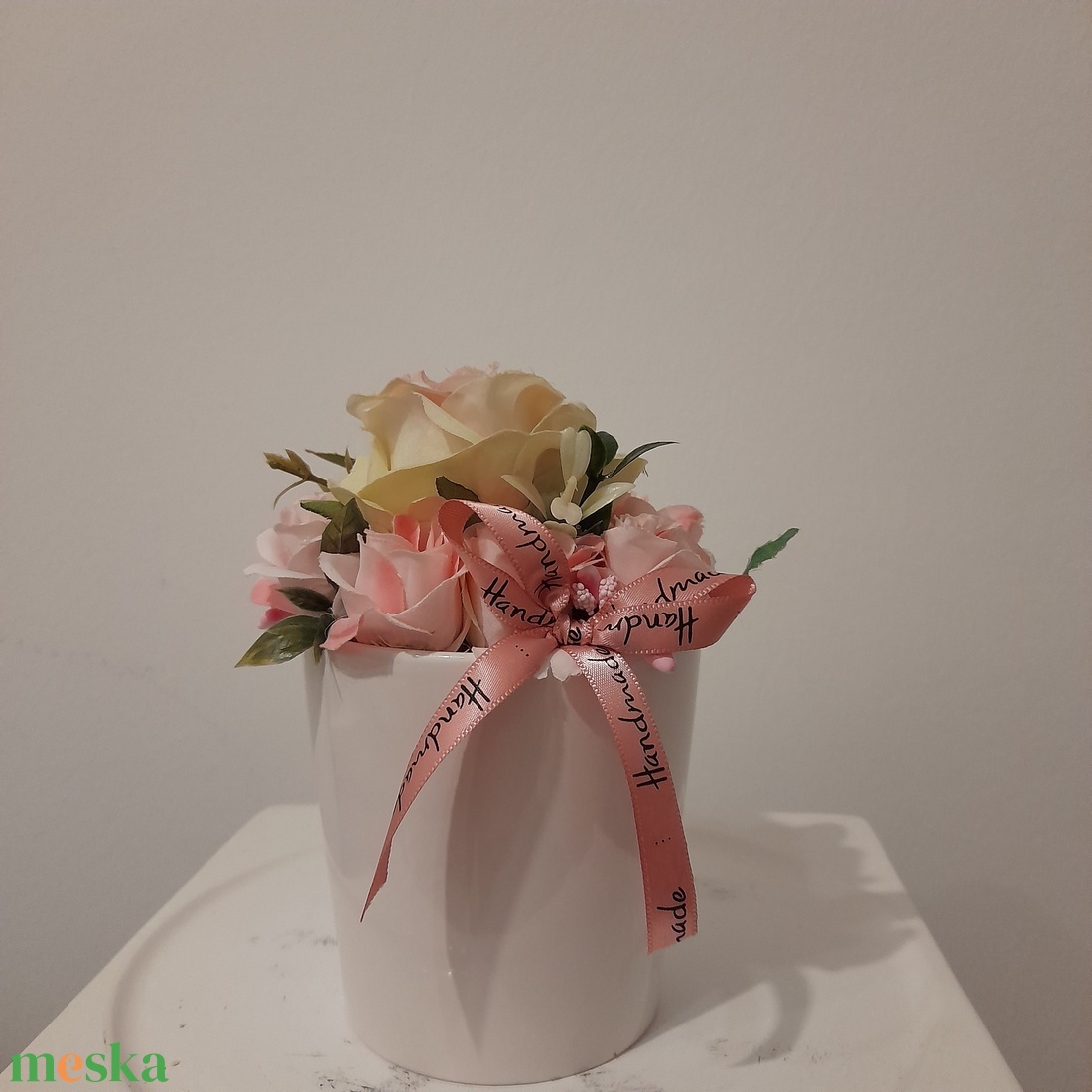  Virágbox / asztaldísz kerámia kaspóban - otthon & lakás - dekoráció - virágdísz és tartó - csokor & virágdísz - Meska.hu