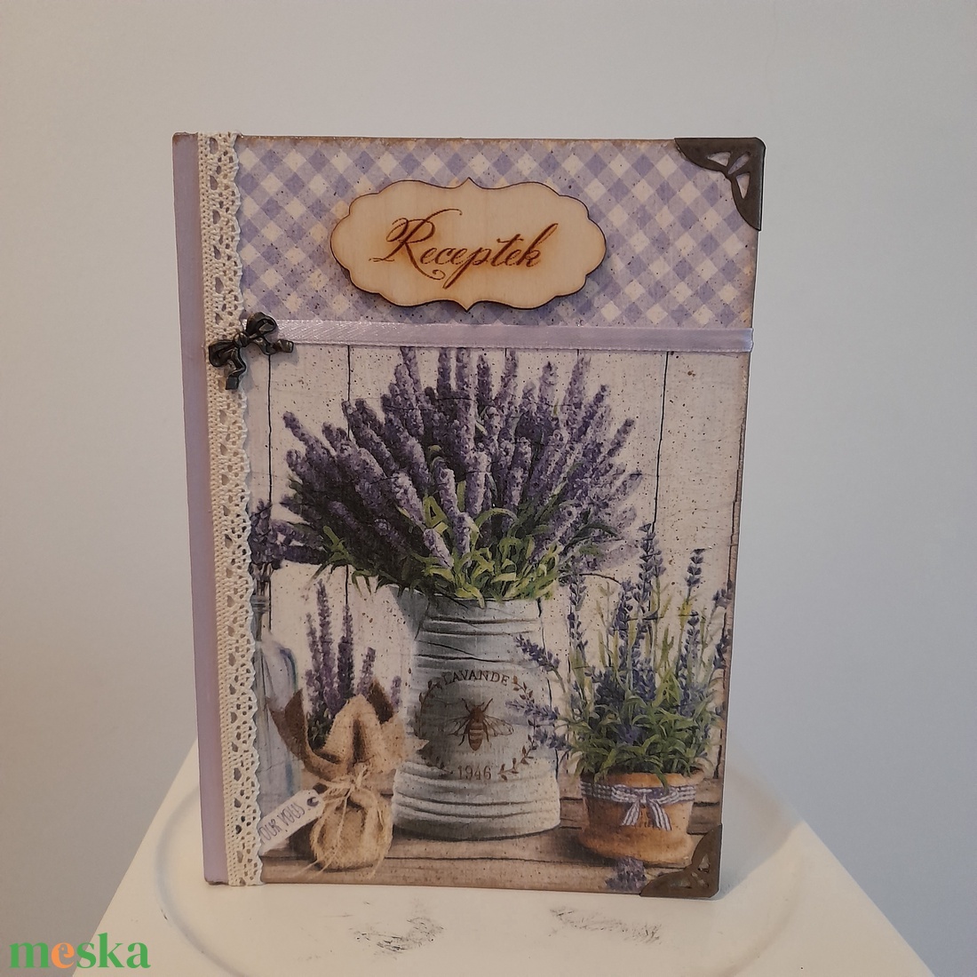 Receptfüzet levendulás mintával a vintage jegyében - otthon & életmód - konyhafelszerelés, tálalás - sütés, főzés - receptfüzet - Meska.hu Receptfüzet levendulás mintával a vintage jegyében - otthon & életmód - konyhafelszerelés, tálalás - sütés, főzés - receptfüzet - Meska.hu