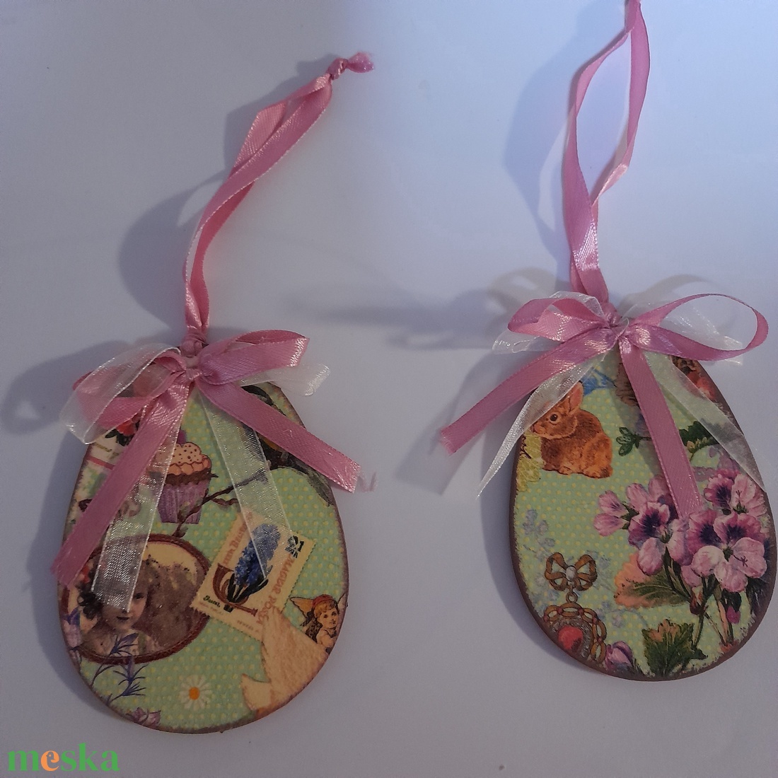 Felakasztható lapos húsvéti fa tojás / asztaldekoráció - otthon & életmód - dekoráció - fali és függő dekoráció - függődísz - Meska.hu