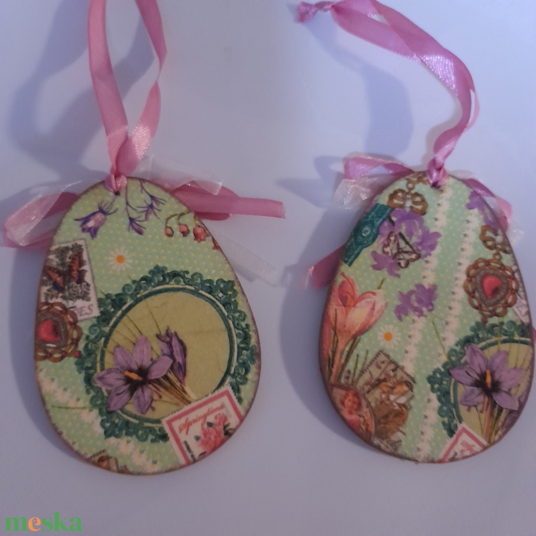 Felakasztható lapos húsvéti fa tojás / asztaldekoráció - otthon & életmód - dekoráció - fali és függő dekoráció - függődísz - Meska.hu