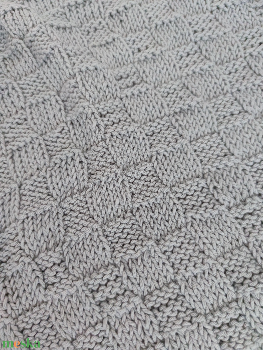 Puha,kötött világos szürke babatakaró - otthon & életmód - babaszoba, gyerekszoba - babatakaró, gyerek pléd - Meska.hu