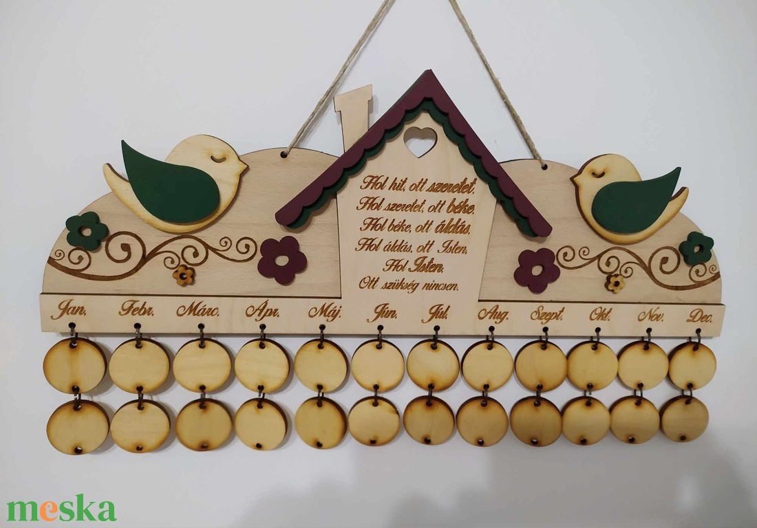 Családi öröknaptár - otthon & életmód - dekoráció - fali és függő dekoráció - falinaptár & öröknaptár - Meska.hu