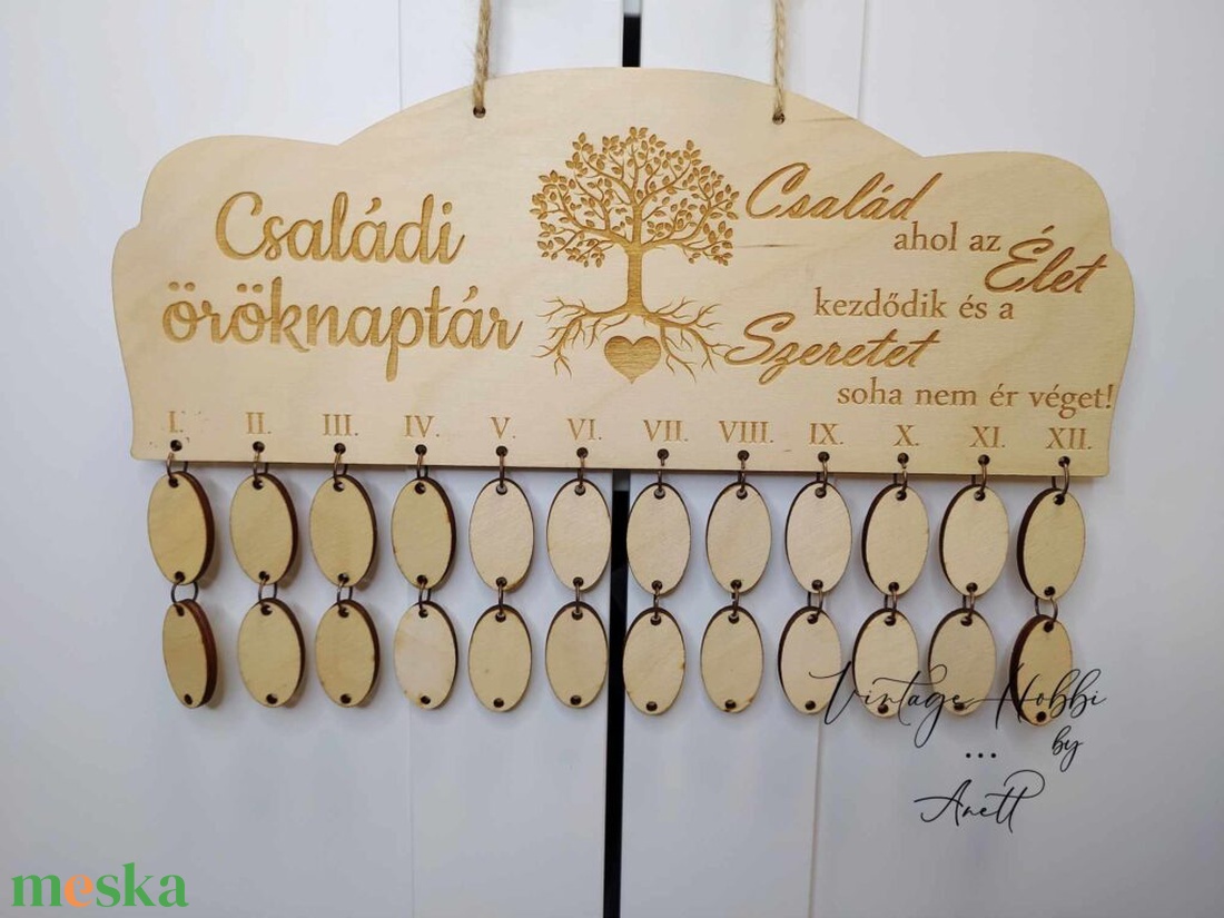 Családi öröknaptár - otthon & életmód - dekoráció - fali és függő dekoráció - falinaptár & öröknaptár - Meska.hu