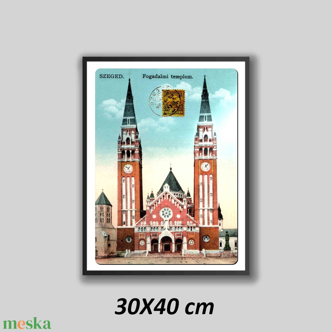 Szeged Fogadalmi Templom Plakát 1904-es bélyegzéssel - otthon & életmód - dekoráció - kép & falikép - plakát - Meska.hu