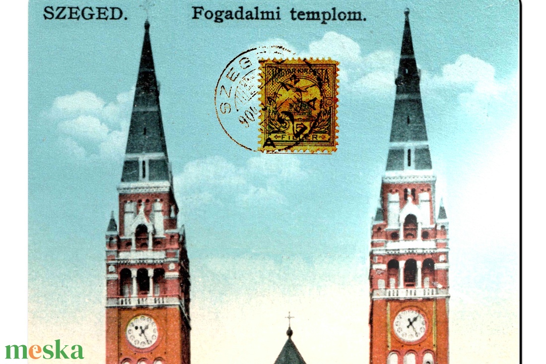 Szeged Fogadalmi Templom Plakát 1904-es bélyegzéssel - otthon & életmód - dekoráció - kép & falikép - plakát - Meska.hu