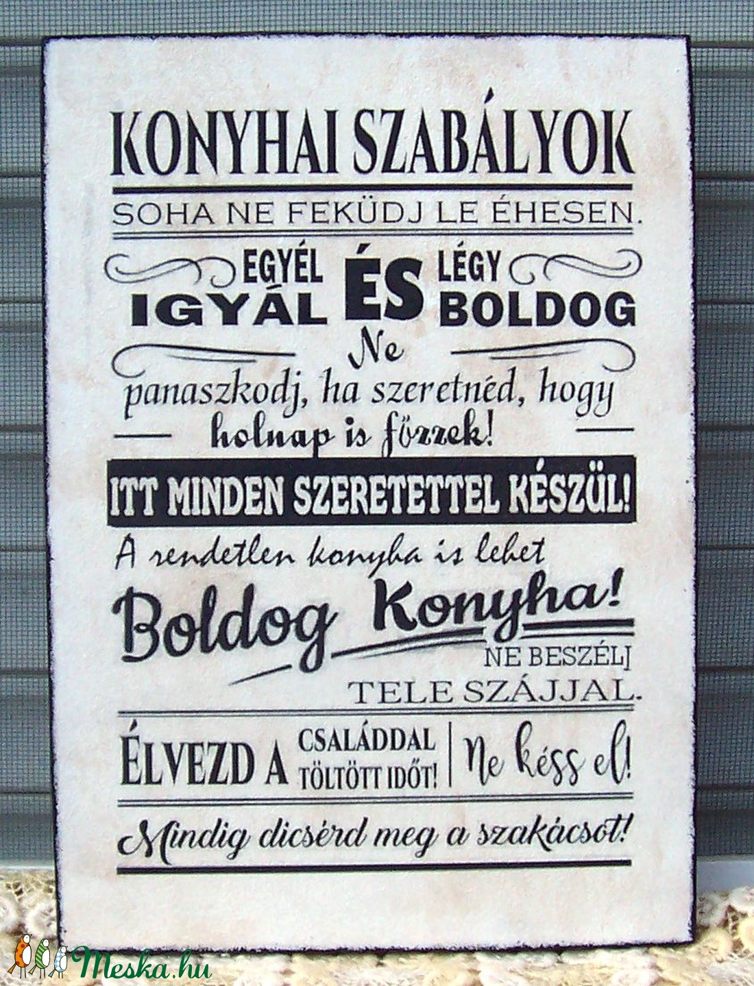 Konyhai szabályok ... szöveges falikép, táblakép - otthon & életmód - konyhafelszerelés, tálalás - Meska.hu Konyhai szabályok ... szöveges falikép, táblakép - otthon & életmód - konyhafelszerelés, tálalás - Meska.hu