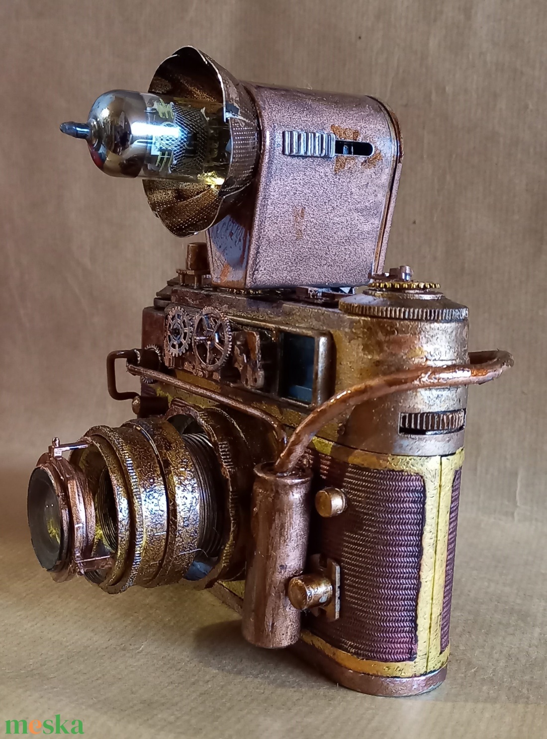 Steampunk kamera  - esküvő - dekoráció - asztaldísz - Meska.hu