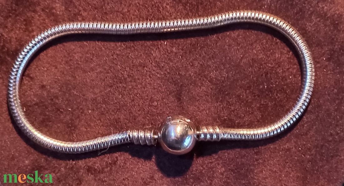 Nemesacél (orvosi fém)kigyólánc gömbzáras  19 cm karkötő - esküvő - ékszer - karkötő & csuklódísz - Meska.hu