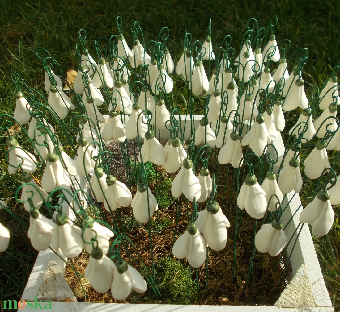 10 szál kerámia hóvirág - otthon & életmód - ház & kert - növény & veteményes - Meska.hu