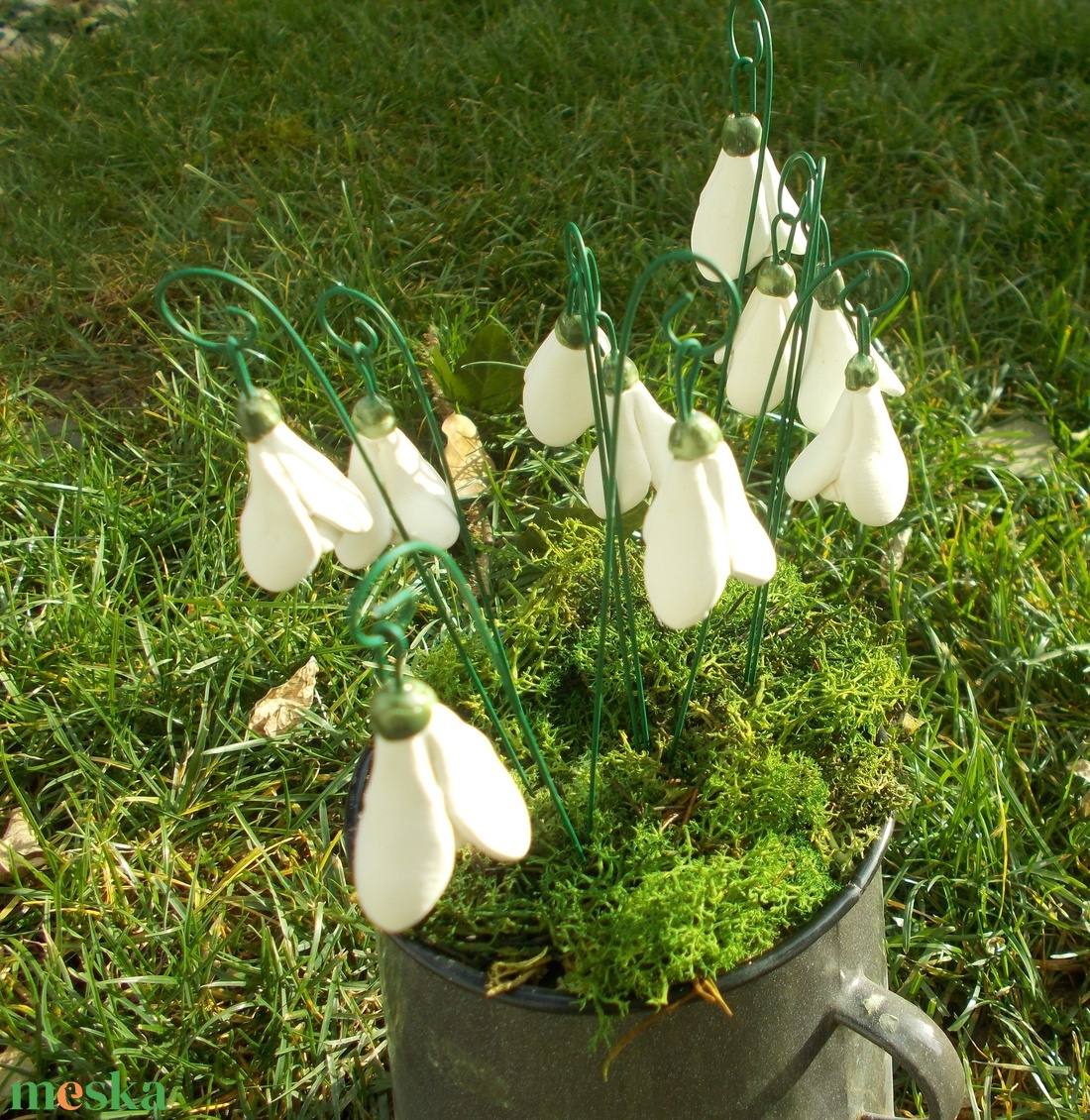 10 szál kerámia hóvirág - otthon & életmód - ház & kert - növény & veteményes - Meska.hu