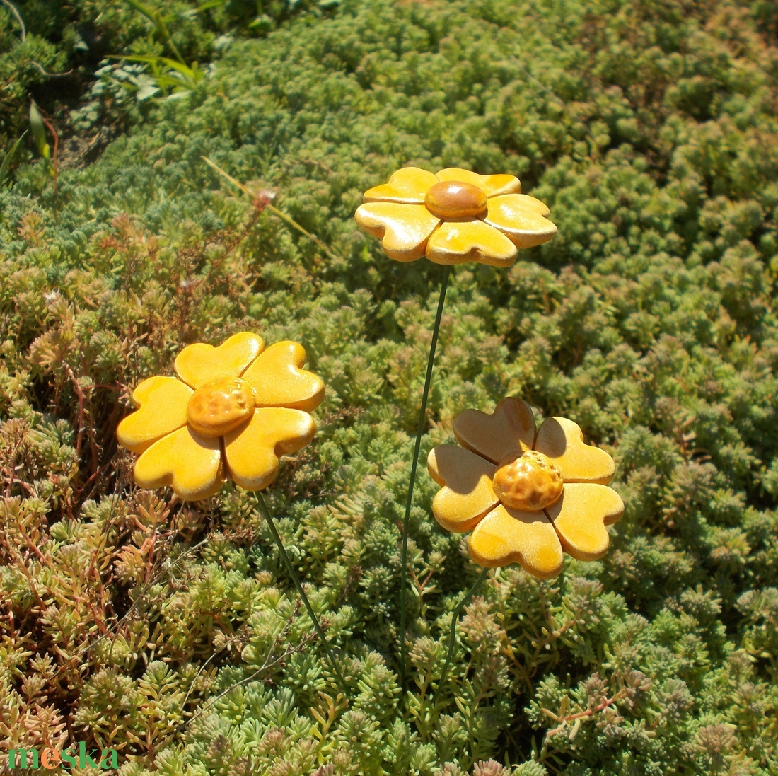 3 szál okkersárga virág  - otthon & életmód - ház & kert - növény & veteményes - Meska.hu