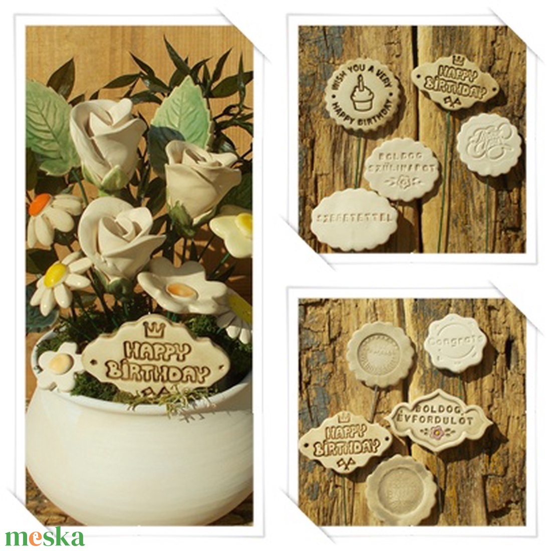 Virágok kaspóban. - otthon & életmód - dekoráció - asztal és polc dekoráció - asztaldísz - Meska.hu