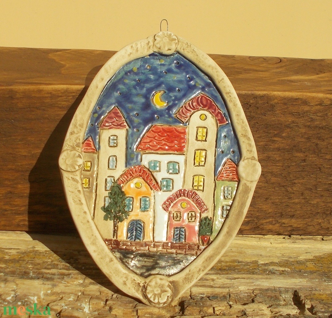 Mediterrán éjszaka , falikép - otthon & életmód - dekoráció - fali és függő dekoráció - falra akasztható dekor - Meska.hu