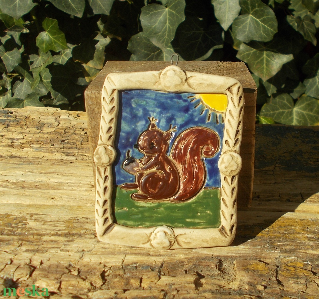 Falikép mókuskával - otthon & életmód - dekoráció - fali és függő dekoráció - falra akasztható dekor - Meska.hu