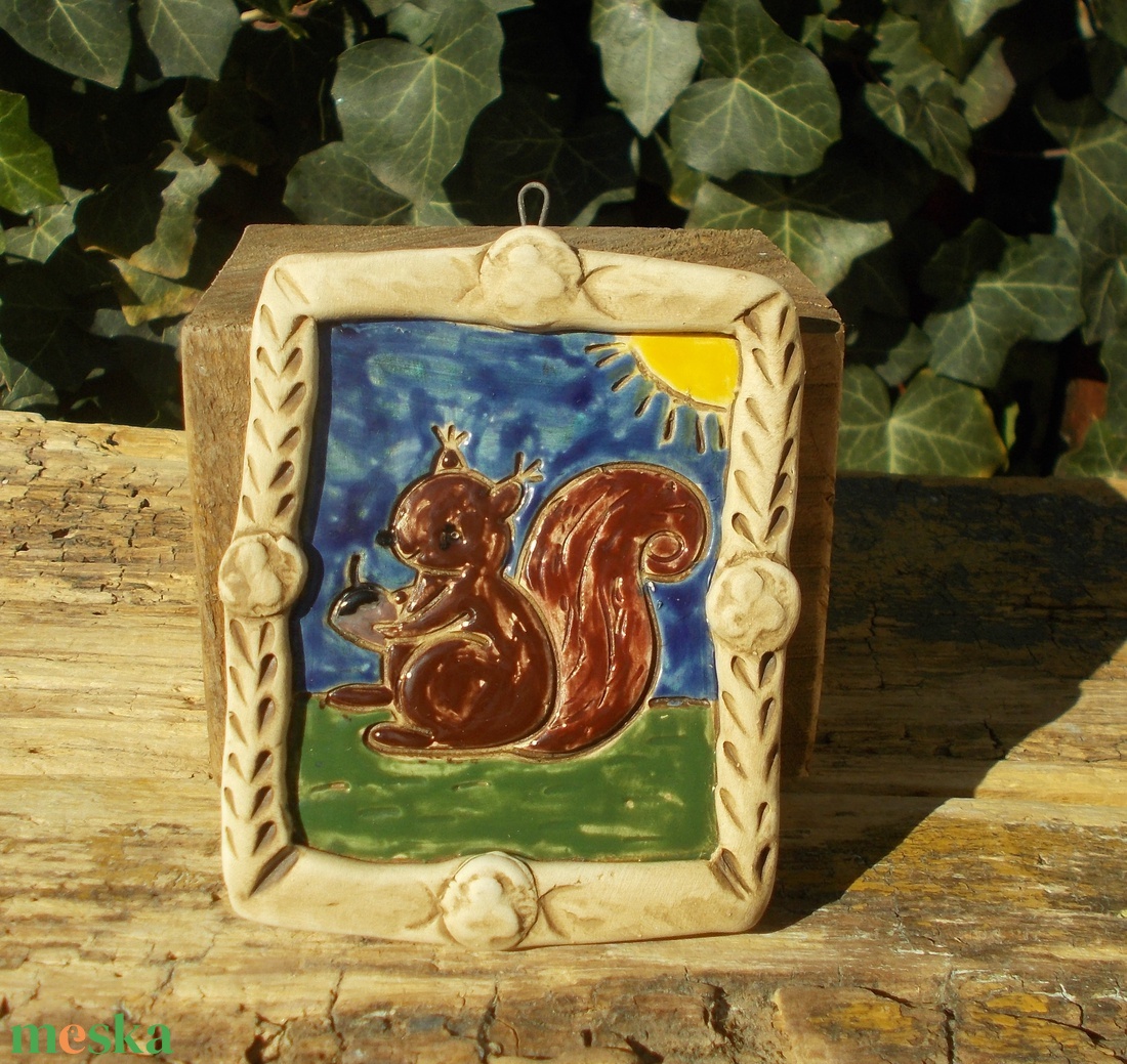 Falikép mókuskával - otthon & életmód - dekoráció - fali és függő dekoráció - falra akasztható dekor - Meska.hu