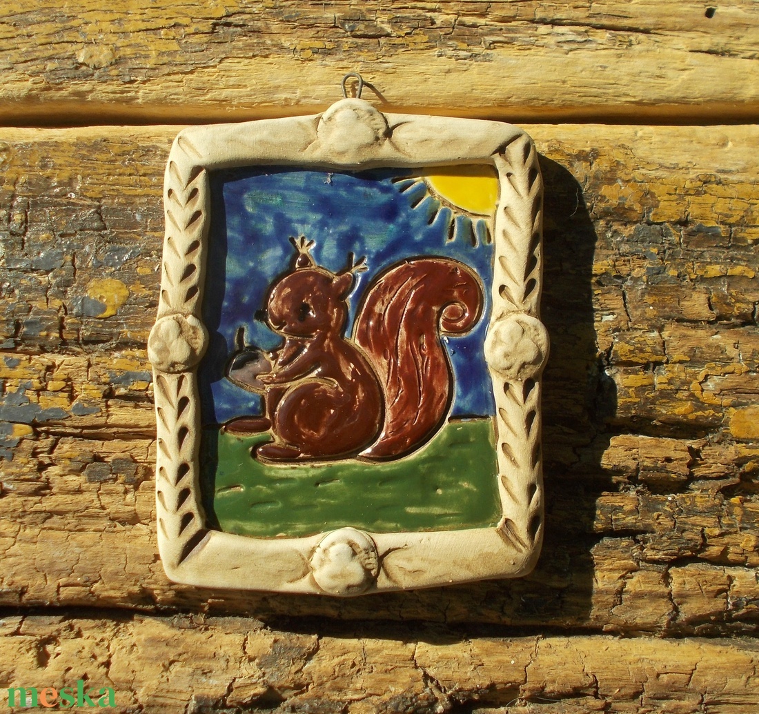 Falikép mókuskával - otthon & életmód - dekoráció - fali és függő dekoráció - falra akasztható dekor - Meska.hu