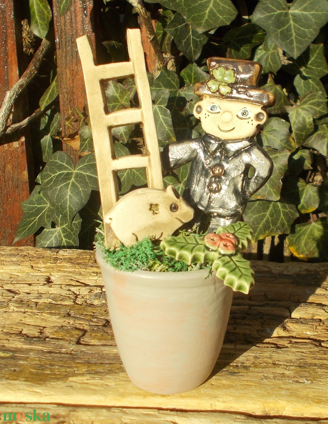 Szerencsehozó asztaldísz :) - otthon & életmód - dekoráció - asztal és polc dekoráció - asztaldísz - Meska.hu