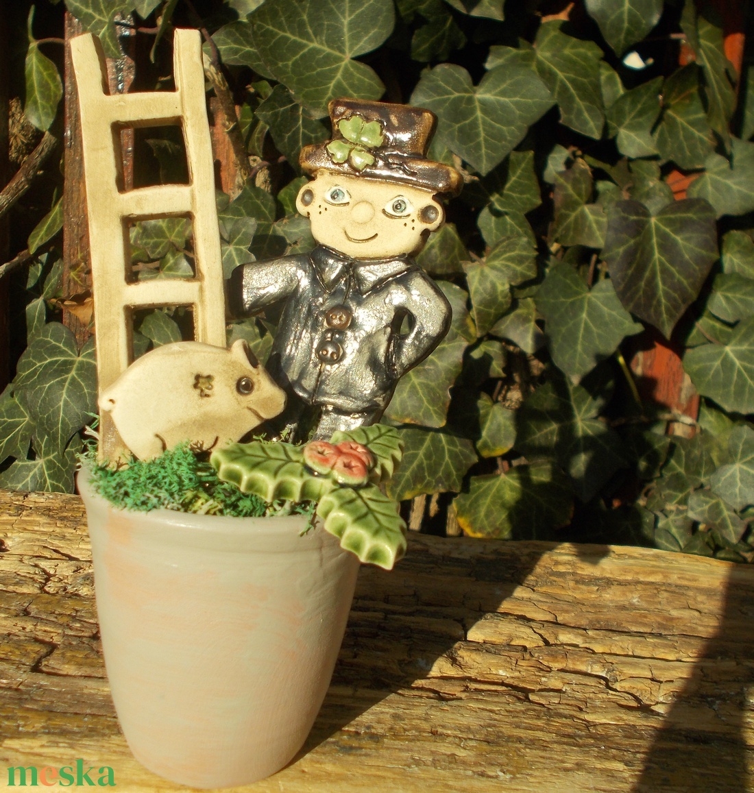 Szerencsehozó asztaldísz :) - otthon & életmód - dekoráció - asztal és polc dekoráció - asztaldísz - Meska.hu