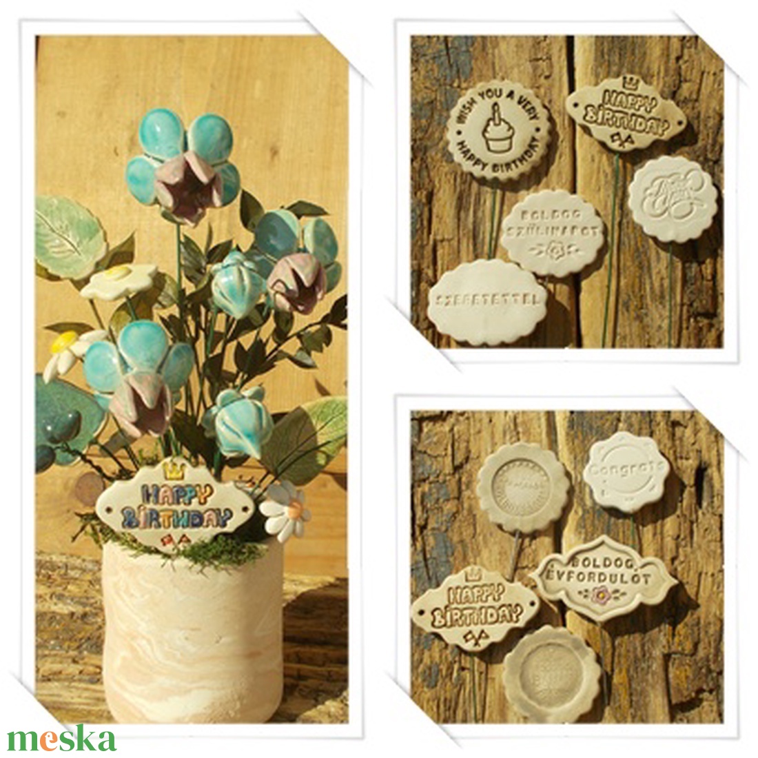 Virágok kaspóban. - otthon & életmód - dekoráció - asztal és polc dekoráció - asztaldísz - Meska.hu