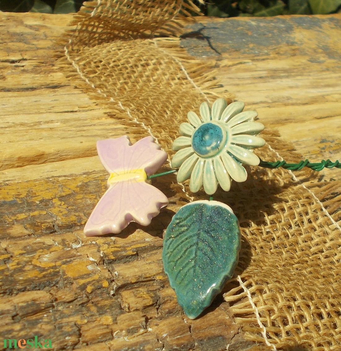 Kék virág pillangóval - otthon & életmód - ház & kert - növény & veteményes - Meska.hu